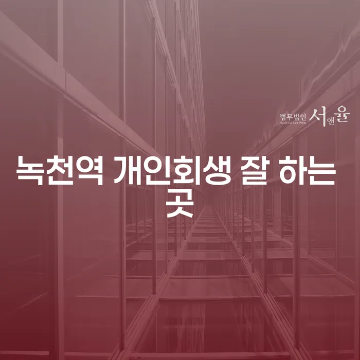 녹천역 개인회생 잘 하는 곳