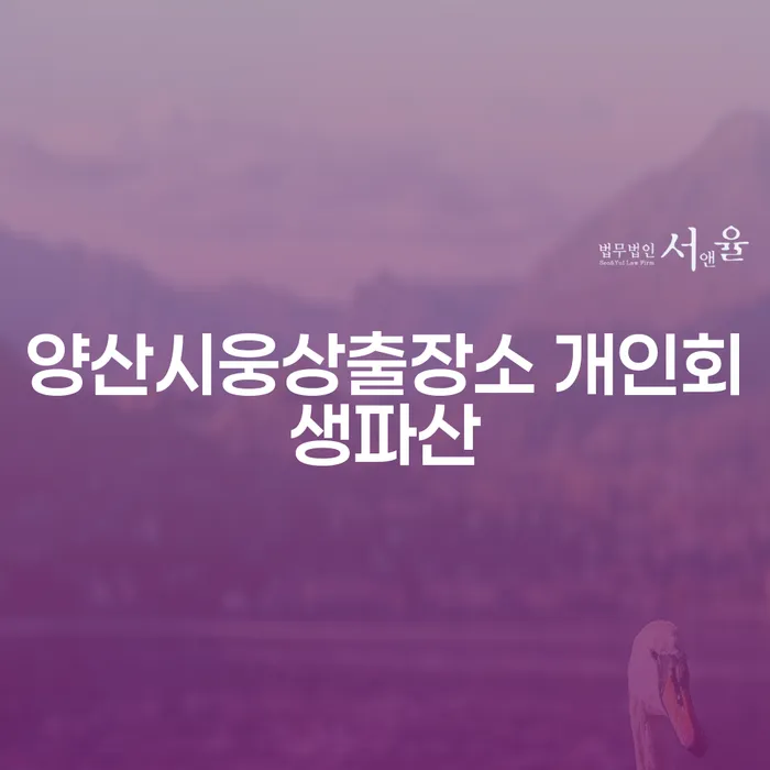 양산시웅상출장소에서 개인회생과 파산, 다중채무 해결 방법은?